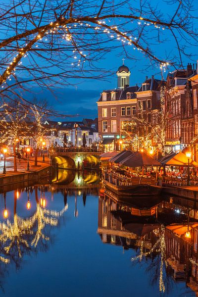 Leiden - Magische kerstsfeer langs de Nieuwe Rijn (0182) van Reezyard