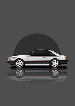 Kunst 1979 Ford Mustang Cobra wit