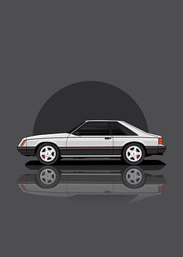 Art 1979 Ford Mustang Cobra white by D.Crativeart