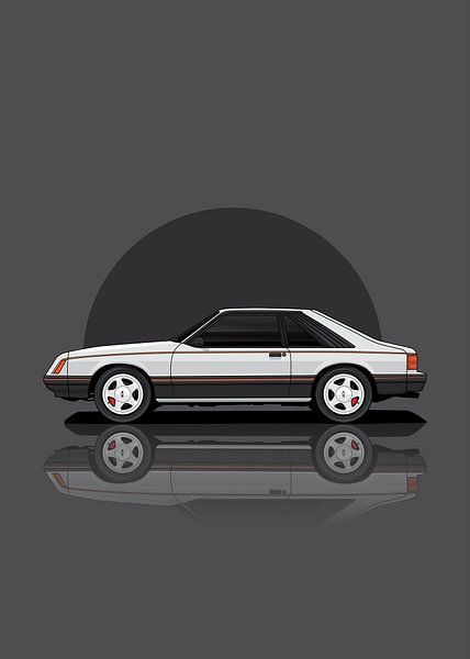 Kunst 1979 Ford Mustang Cobra weiß von D.Crativeart