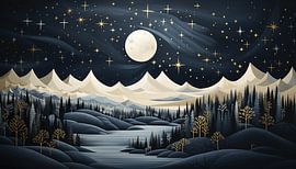 Moon's Radiant Embrace by Art Lovers