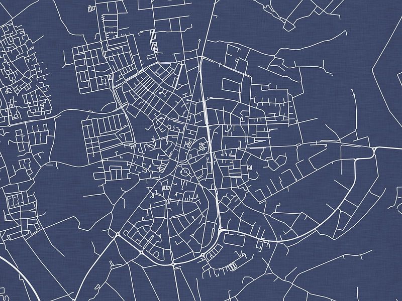 Map of Valkenswaard in Royal Blue by De Kaartenwinkel