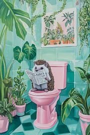Prickly reading in the bathroom by Poster Art Shop