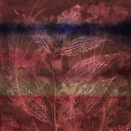 Modern abstract botanisch. Bloemen en bladeren in aardetinten