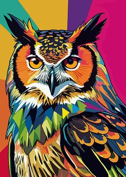 Euraziatische Uil Pop Art van MIROKKU
