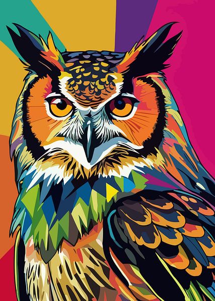 Eurasian Eagle Owl Pop Art by MIROKKU