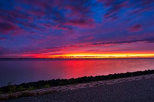 Coucher de soleil dans le feu