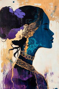 Colourful elegance of silence Shadows of a dreaming muse by Poster Art Shop