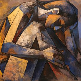 Femme avec genoux | Femme avec genoux, art abstrait sur La collection ARTEO