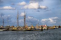 Boats in the harbor of Lauwersmeer
