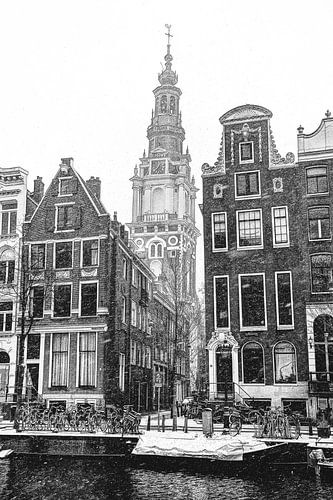 Binnenstad van Amsterdam in de Winter