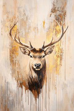 Majestueus hert met gouden accenten van Imperial Art House