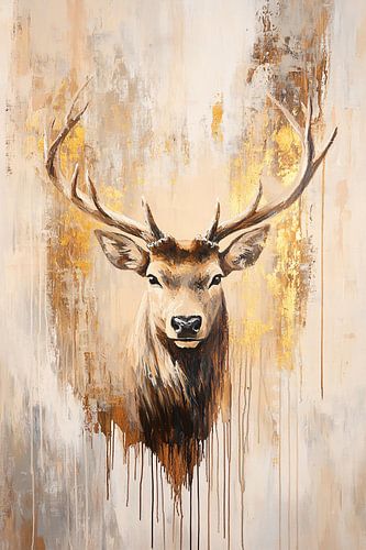 Majestueus hert met gouden accenten