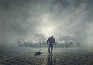Der Schafhirte mit seinen Schafen