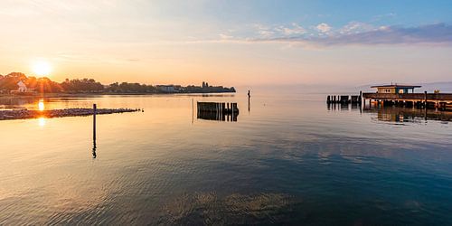 Panorama zonsopgang in Langenargen aan het Bodenmeer