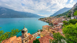 Limone sul Garda Panoramic View in Lake Garda, Italy by Stefano Orazzini
