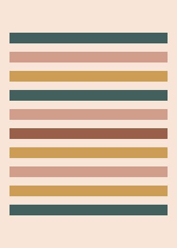 Illustrations abstraites minimalistes de style moderne du milieu du siècle, composées de formes géométriques et de lignes, dans des tons chauds et terreux