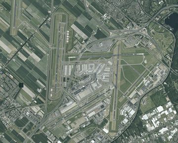 Luchtfoto van Schiphol van Maps Are Art