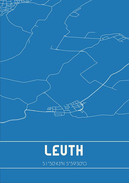 Blueprint | Map | Leuth (Gelderland) by Prints of Place