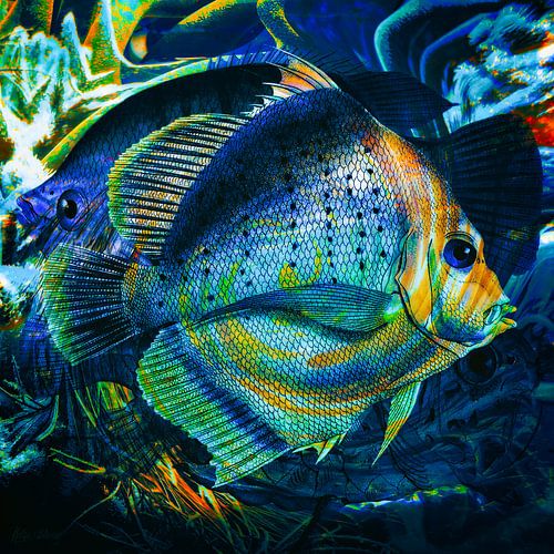 Three Abstract Fish left