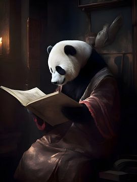 Vermeer's panda leest een boek van FJB