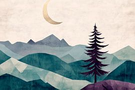 Moonlight over dense forests by Poster Art Shop