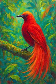 Gemälde eines Paradiesvogels. von Galerie Hoppenbrouwers