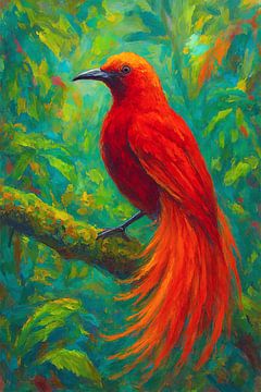 Gemälde eines Paradiesvogels. von Galerie Hoppenbrouwers