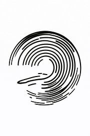 Abstract Black and white dynamic line art by Art & Soul Creations