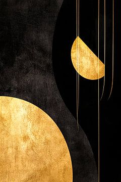 Gouden abstract ontwerp op zwart van Imperial Art House