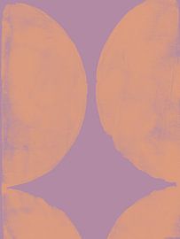 Oker en lila. Balans. Moderne abstracte kunst. van Dina Dankers