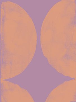 Oker en lila. Balans. Moderne abstracte kunst. van Dina Dankers