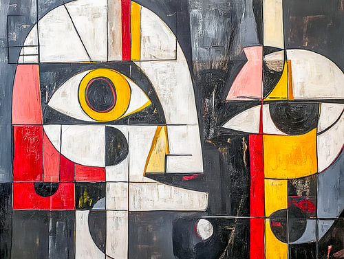 Abstract Fragmented Face Design
