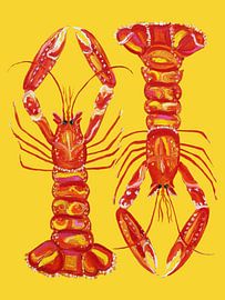 Langoustines On Yellow by Alice Straker