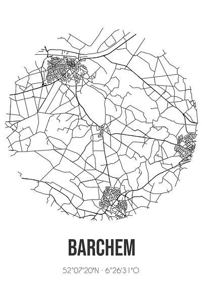 Barchem (Gelderland) | Landkaart | Zwart-wit van Stad & Wand