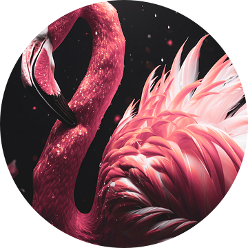 Roze Reverie - Flamingo in Bloesemregen van Eva Lee