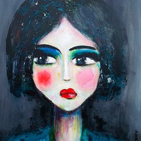 Abstraktes Porträt van Francoise - Pablo Picasso von Danielle Ducheine