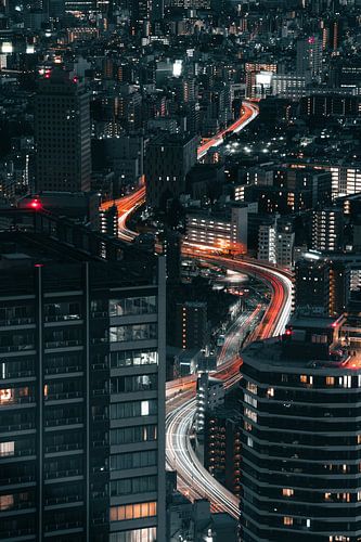 Light trails over Tokyo