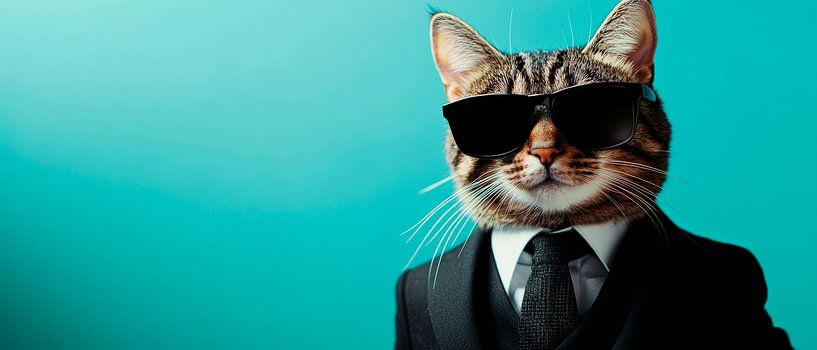 Cats in suits with sunglasses by Poster Art Shop