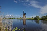 Historische Nederlandse windmolens op de polders in Kinderdijk, Zuid-Holland, Nederland, UNESCO-were van Tjeerd Kruse thumbnail