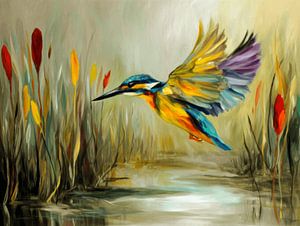 Der Eisvogel im bunten Flug