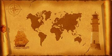 World Map nostalgic by Monika Jüngling