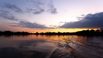 Sunset over the Vinkeveen Lakes by Marc Molenaar