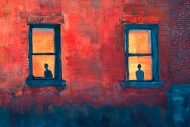 Atmospheric windows with shadow puppets by Poster Art Shop