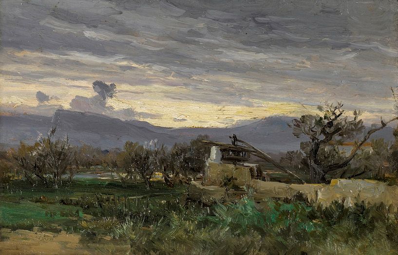 Carlos de Haes - Vue d'une maison cassée dans les bois, Paysage antique par finemasterpiece