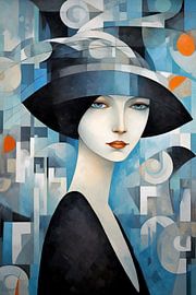 Woman with Hat 131.81 by Eye catching paintings