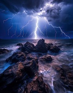 Gewitter über dem Meer