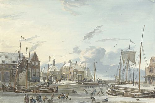 Wintergezicht te Harlingen, Nicolaas Baur