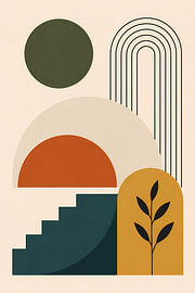Moderne geometrische wanddecoratie in harmonieuze stijl van irgian firmansyah