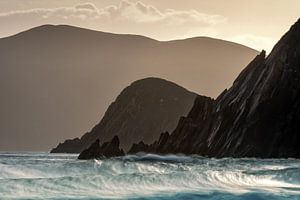 Des vagues dans la lumière du soir